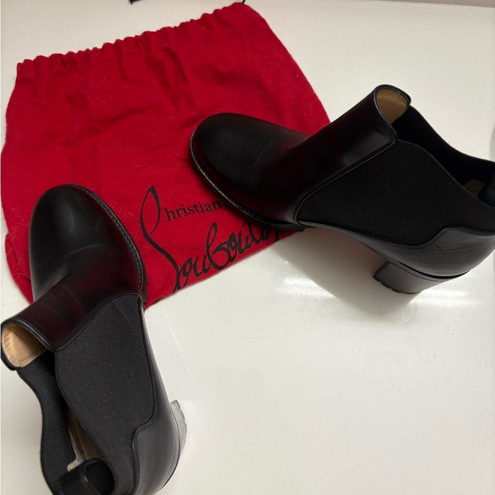 Christian Louboutin Black Leather Heels - used once